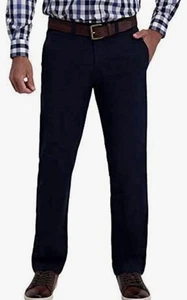 Haggar Stretch Ultimate Travel Chino Pants Black 32x30 Straight Fit - Picture 1 of 6