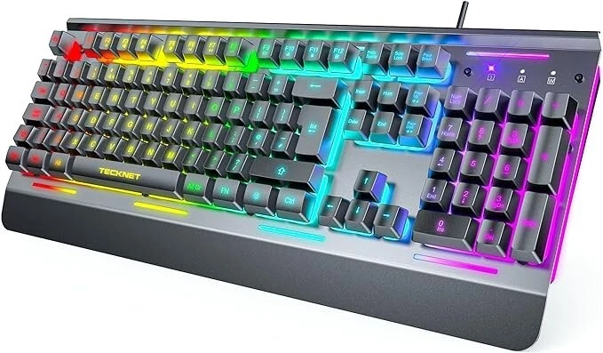 RGB Gaming Keyboard Black 105 Keys All-Metal Panel 15-Zone RGB Illumination IP32 - Image 1 of 4