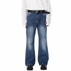 Men Bell Bottom Flared Jeans Slim Denim Pants 70s Vintage Bootcut Trousers