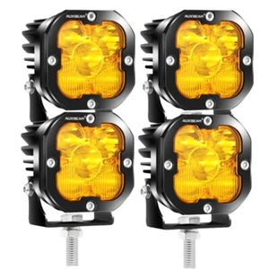 4pcs Auxbeam 3 Inch Led Pods Driving Work Lights White & Yellow DRL w/ Harness - Foto 1 di 12