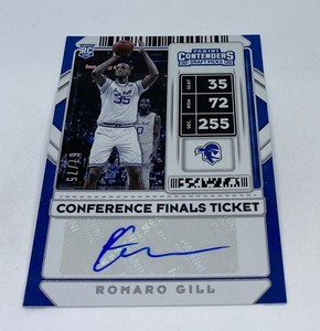 Romaro Gill 2020/21 Contenders Finals Ticket Auto Autograph #45/75 Seton Hall TX