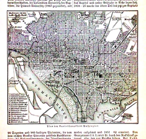 1909 Alte TOPOGRAPHISCHE KARTE:WASHINGTON USA TOPOGRAPHISCHE STADTMITTE. MEYERS ETNA - Bild 1 von 1