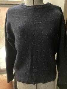 The North Face Sweater Womens Medium Navy Blue Speckled Specks Crewneck Logo - Picture 1 of 12