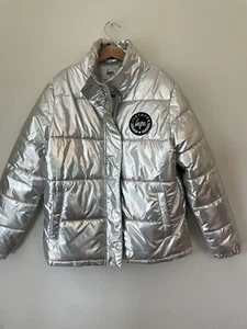 Ladies Just Hype silver padded jacket puffer coat age 11-12 - Picture 1 of 3