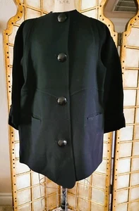 Vintage 1980s Geoffrey Beene Couture 32 Inch Coat in Wool - Picture 1 of 3