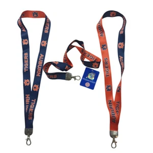 3pcs Auburn Tigers NCAA Lanyard 19inch Key Chain ID Card Holder Reversible NOS - Picture 1 of 9