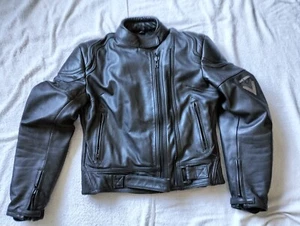 Frank Thomas ladies Black leather Café Racer style motorcycle jacket UK 12 M 38" - Picture 1 of 16