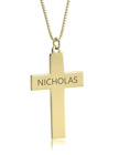 PERSONALIZED CROSS NAME NECKLACE: 14K GOLD, 14K WHITE GOLD