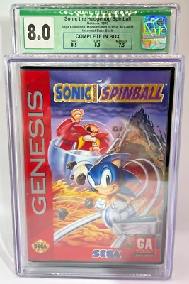 Sonic Spinball  (Sega Genesis, 1993) Complete CIB - Graded CGC 8.0 !! - Image 1 of 2