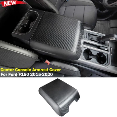 Carbon Fiber Center Console Armrest Cover Pad for Ford F150 2015-2020 Interior Foto 1 de 4