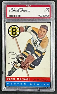 Fleming Mackell 1954-55 Topps #36 PSA 5 EX Boston Bruins - Picture 1 of 3