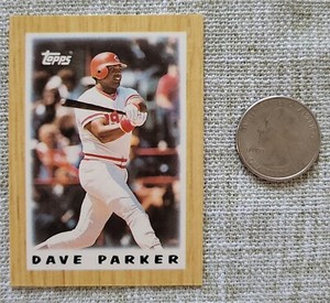 1987 Topps Baseball Major League Leaders Mini #6 Dave Parker Cincinnati Reds 