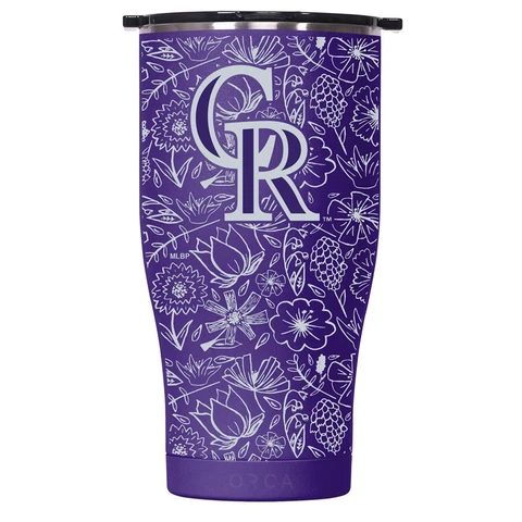 ORCA Colorado Rockies 27oz. Floral Sketch Chaser Tumbler with Lid Cover