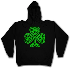 SHAMROCK IRISH KNOT I HOODED SWEATSHIRT HOODIE Kleeblatt Irland Kelten Knoten - Bild 1 von 2