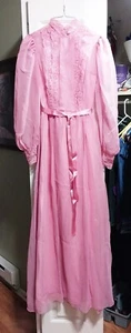 Vestido hecho a mano vintage rosa hasta el suelo para mujer, calidad en todas partes - Imagen 1 de 13