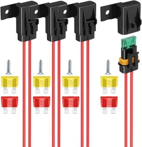 Portafusibles en Línea, Paquete de 4 Arnés de Cableado Calibre 12AWG Impermeable IP67 ATC/ATO - Imagen 1 de 7