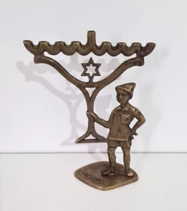 rare copper Hanukkiah Menorah Shroulik Decade of the State of Israel 1958 Signed - Picture 1 of 4