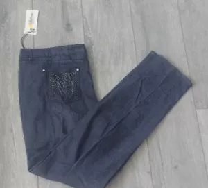 Womens Jeans Size 24 NEW Stretch Pants Dark Wash Plus Bella Berry Bling Pockets - Picture 1 of 9