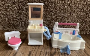 Loving Family casa delle bambole set bagno vasca wc lavabo 1999 - Foto 1 di 11