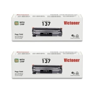 Paquete de 2 cartuchos de tóner negro de repuesto para Canon Laser 137 - Imagen 1 de 1