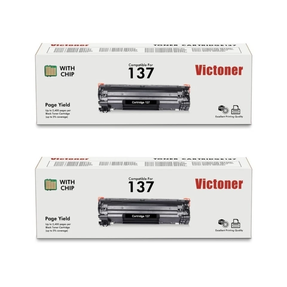 2 Pack For Canon Laser 137 Black Toner Cartridge Replacement - Image 1 of 1