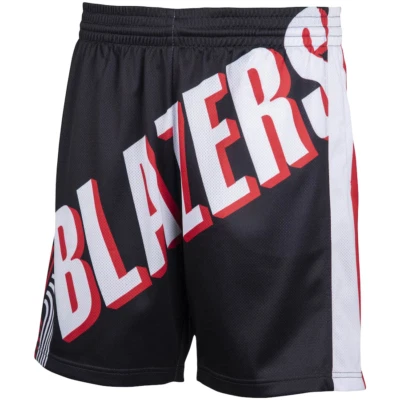 Mitchell & Ness PORTLAND TRAILBLAZERS Big Face Hardwood Classics Black Shorts L - Image 1 of 2