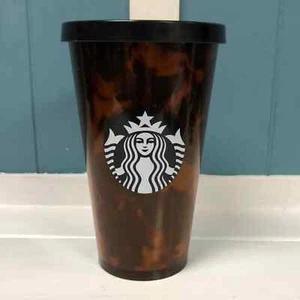 Starbucks Tortoise Shell Wave Tumbler Black Brown Cold Cup  Rare 16 oz. 2019 - Picture 1 of 5