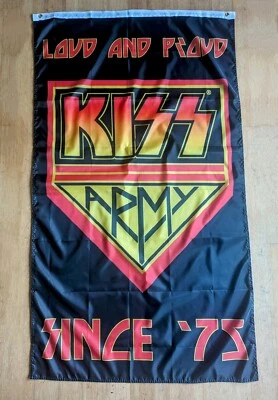 GIANT KISS ARMY 3X5 FLAG BANNER LOUD & PROUD SINCE '75 GENE PAUL ACE PETER L@@K - Image 1 of 4