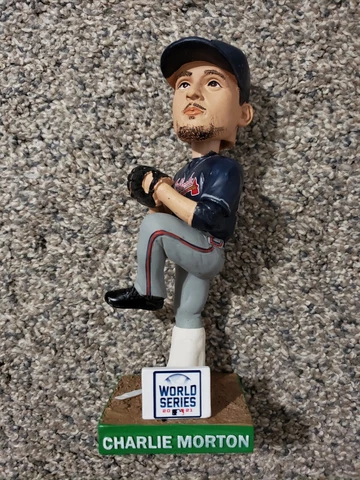 Custom 2021 Braves World Series Charlie Morton Broken Leg Cast Bobblehead SGA Cover