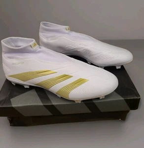 Adidas Predator League Laceless FG Football Boots White / Gold UK 11 - New - Picture 1 of 9