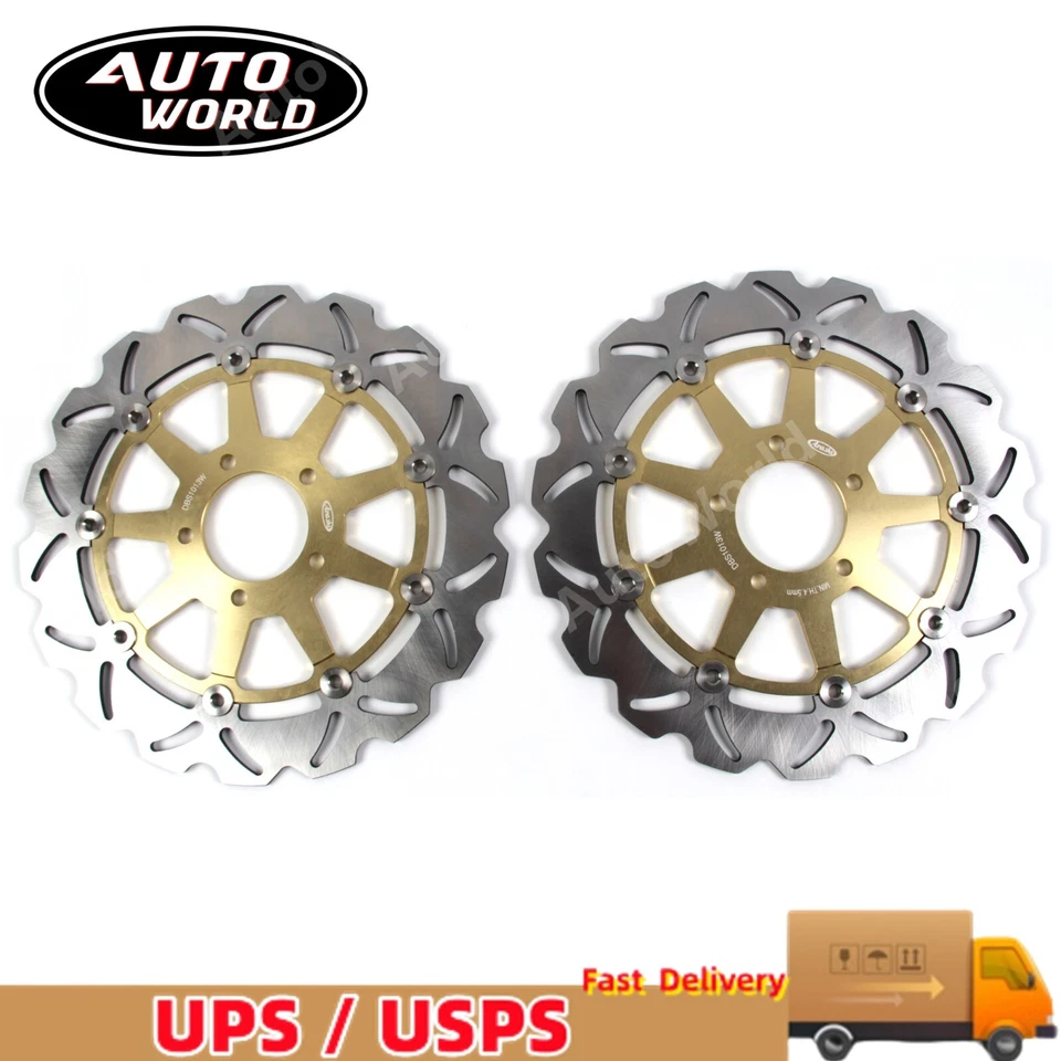 For Suzuki TL 1000 R 1998 1999 2000 2001 2002 2003 Front Brake Rotors Disc Gold - Image 1 of 4