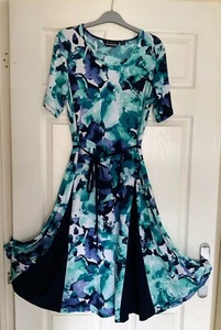 New - Nina Leonard QVC dress Blue Print floral Small RRP £ 38 - Picture 1 of 4