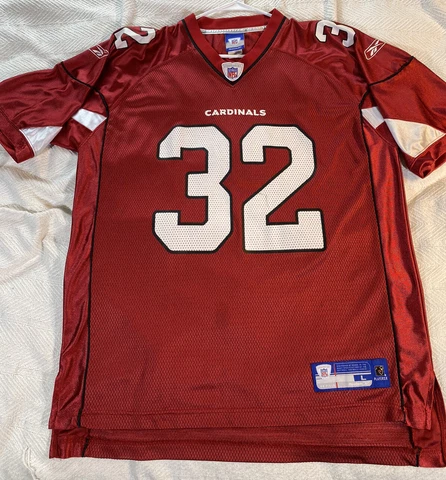 Arizona Cardinals Jersey Mens Large Red Edgerrin James Reebok NFL Football Cover