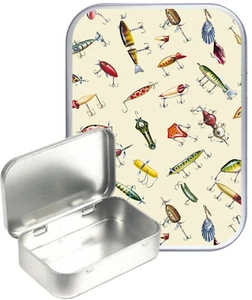 Fishing Bait Silver Hinged Tin,Pill Box, Gift Box, 30ml Small Tobacco Tin - Picture 1 of 1