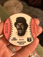 1978 Wiffle Ball Insert Discs MIKE SCHMIDT Phillies (2 1/2" Dated 1976)