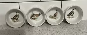 4 APILCO PORZELLAN A FEU / OFENFEST RAMEKINS SPIEL VOGELDESIGNS FRANKREICH - Bild 1 von 5