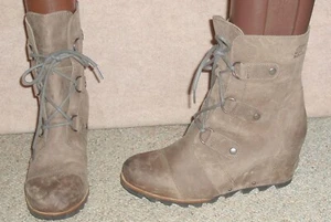 Women's brown leather upper SOREL Joan of Arctic wedge boots ,size 11 NL2305-078 - Picture 1 of 5