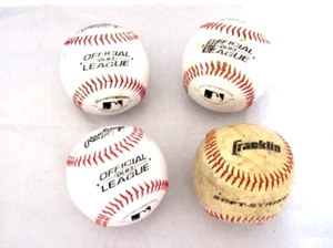 LOTE 3 PELOTAS DE BÉISBOL RAWLINGS OLB3 LIGA OFICIAL + 1 BALÓN FRANKLIN SOFT STRIKE USADO - Imagen 1 de 2