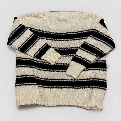 Suéter Maurice’s XL Rayas Texturizado Crema/Negro Cuello Redondo Manga Larga Foto 1 de 4