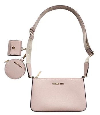 MICHAEL KORS JET SET TRAVEL SMALL CROSSBODY BAG TECH ATTACHED POWDER BLUSH - Image 1 of 4