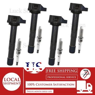 4pcs Ignition Coil and Spark Plug For 2015-2020 Acura TLX 2.4L L4 - Image 1 of 4