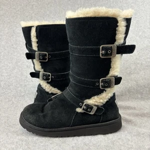 UGG Maddi schwarze Wildleder Lammfell Stiefel Damengröße 6 Schuhe Reißverschlüsse - Bild 1 von 12