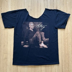 Sting Concert Tour T Shirt Women's XL Black Short Sleeve Cropped at Neck 40" - Picture 1 of 5