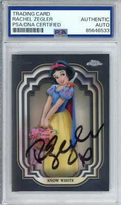 2024 DISNEY TOPPS CHROME SNOW WHITE CARD SIGNED BY RACHEL ZEGLER PSA DNA COA - Image 1 of 2