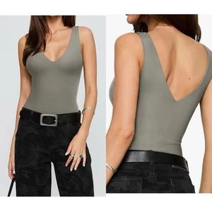 Women’s Sexy Plunge Deep V Neck Sleeveless V Backless Size Large - Picture 1 of 4