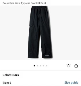 Columbia Kids' Cypress Brook II Pant, Black, Youth Small New - Picture 1 of 3