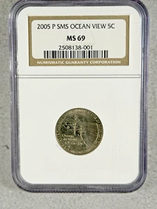 2005-P SMS Ocean Views 5C Jefferson Nickel NGC MS67 #2P65 - Picture 1 of 2