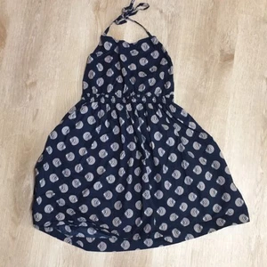 Crewcuts J.Crew 100% Cotton Halter Navy Blue Seashell Print Dress Girl’s 10 - Picture 1 of 8