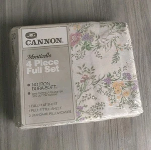 VTG Cannon Dura-soft (no iron) New Old Stock Monticello 4 Piece FULL Sheet Set - Picture 1 of 8