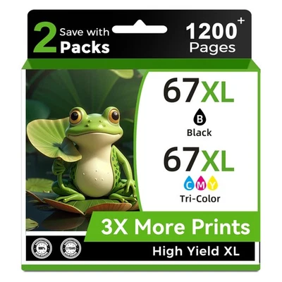 67XL Ink Cartridge for HP Deskjet 2720 2755e 4100e 4155e Envy 6000 6452e Printer - Image 1 of 4